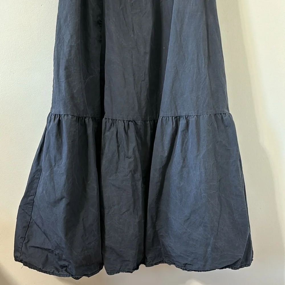 ASTR THE LABEL Tiered Poplin Square Neck Black Midi Dress Size Medium - Picture 4 of 10